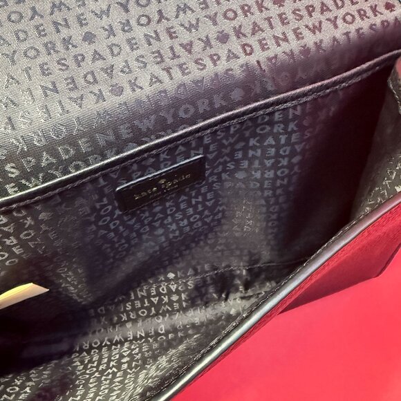 Kate Spade Black & White Woven Unique Crossbody Bag – Boho Geometric Chain Strap - Picture 5 of 11